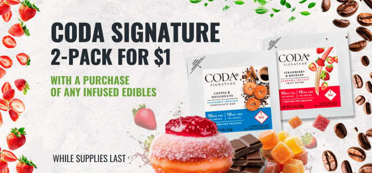 Coda Signature 2-Pack for $1 with a purchase of any edibles