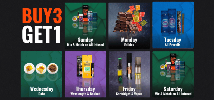 Buy 3 Get 1 - every day a new deal