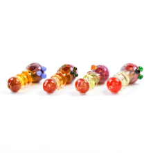 LuvBuds | 5" Fumed Neck Frit Topped And Wrapped Pipe